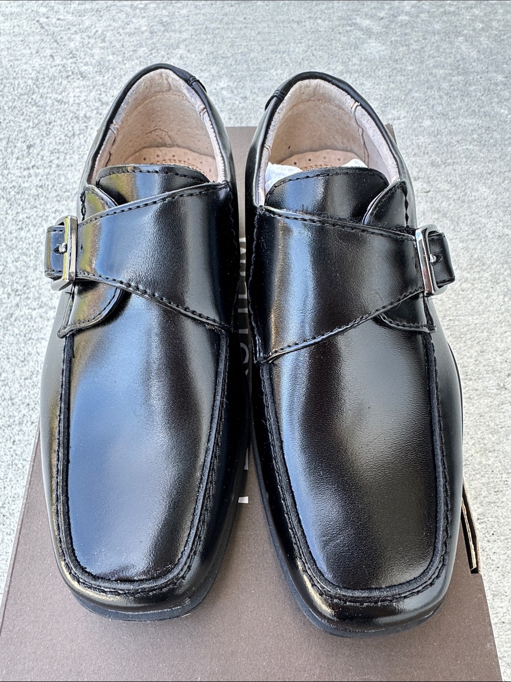 Florsheim Black Leather Monk Strap Dress Shoes